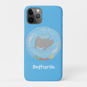 Niedliche Abbildung von Mantarochen und Blasen Car Case-Mate iPhone Hülle