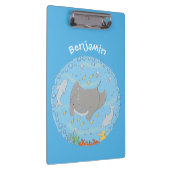 Niedliche Abbildung von Mantarochen und Blasen Car Klemmbrett (Rechts)