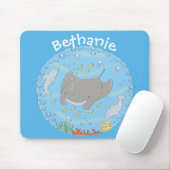 Niedliche Abbildung von Mantarochen und Blasen Car Mousepad (Mit Mouse)