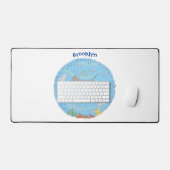 Niedliche Abbildung von Mantarochen und Blasen Car Schreibtischunterlage (Tastatur & Maus)