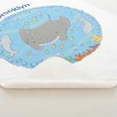 Niedliche Abbildung von Mantarochen und Blasen Car Sherpadecke (3/4)