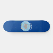 Niedliche Abbildung von Mantarochen und Blasen Car Skateboard (Horizontal)