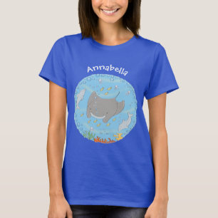 Niedliche Abbildung von Mantarochen und Blasen Car T-Shirt