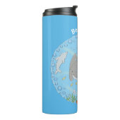 Niedliche Abbildung von Mantarochen und Blasen Car Thermosbecher (Nach links gedreht)