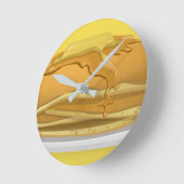 Niedliche Abbildung von Pancake und Ahornsirup Runde Wanduhr (Winkel)