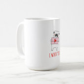 Niedliche Abbildungen, rosa und weiß, Dog Valentin Kaffeetasse (Vorderseite Links)