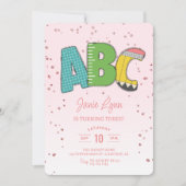 Niedliche ABC School 3. Geburtstagsfeier Party Einladung (Vorderseite)