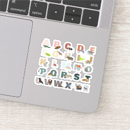 Niedliche ABC-Tiere Aufkleber