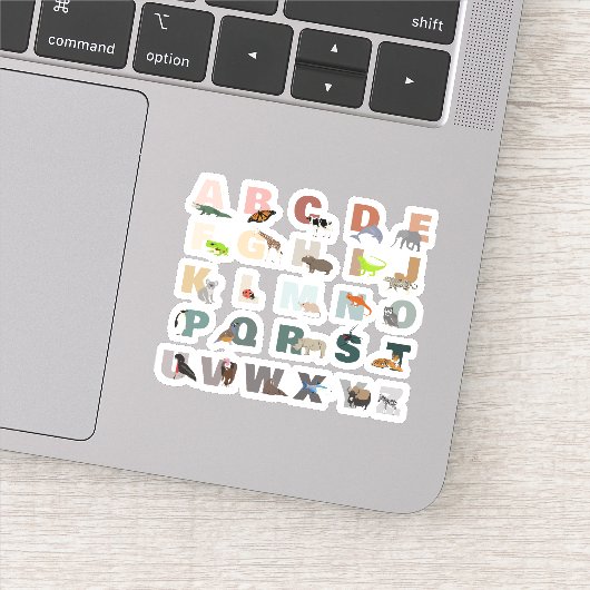 Niedliche ABC-Tiere Aufkleber (Detail)