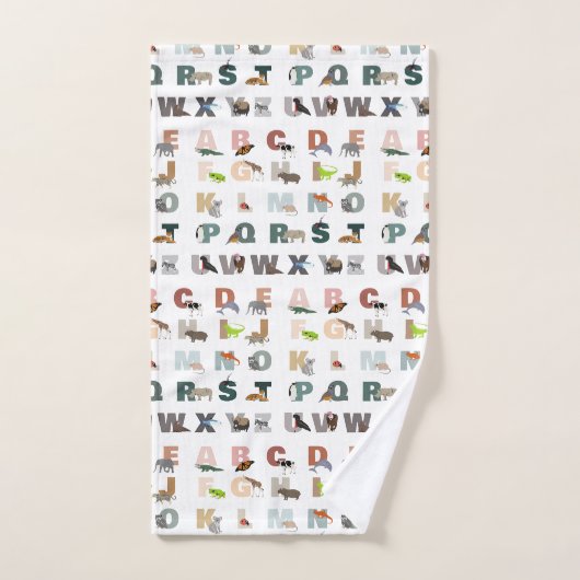 Niedliche ABC-Tiere Badhandtuch Set (Handtuch)