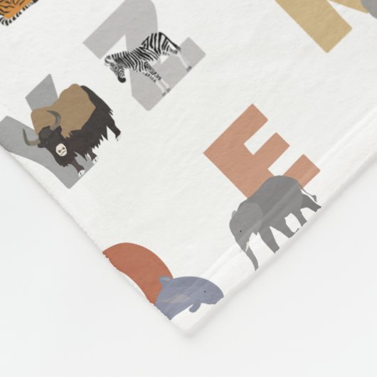 Niedliche ABC-Tiere Fleecedecke (Ecke)