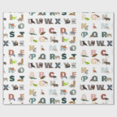 Niedliche ABC-Tiere Geschenkpapier (Flach)