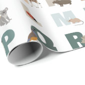 Niedliche ABC-Tiere Geschenkpapier (Rolleneckpunkt)