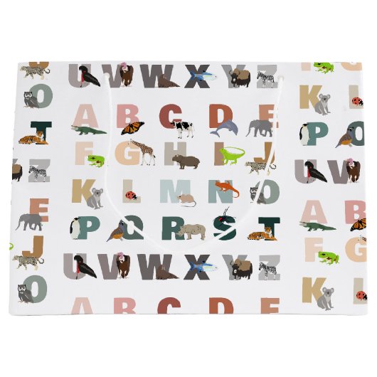 Niedliche ABC-Tiere Große Geschenktüte (Vorderseite)