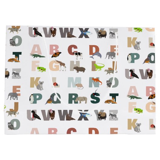 Niedliche ABC-Tiere Große Geschenktüte (Rückseite)