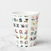 Niedliche ABC-Tiere Pappbecher (Rückseite)