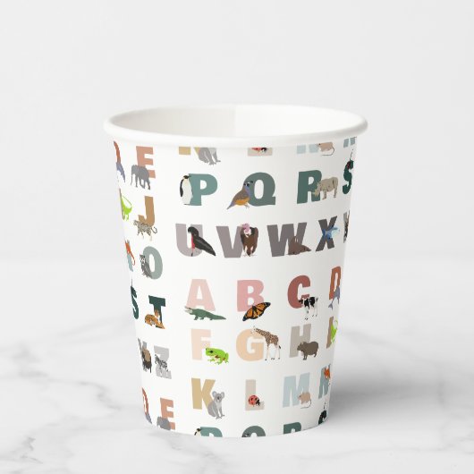 Niedliche ABC-Tiere Pappbecher (Links)