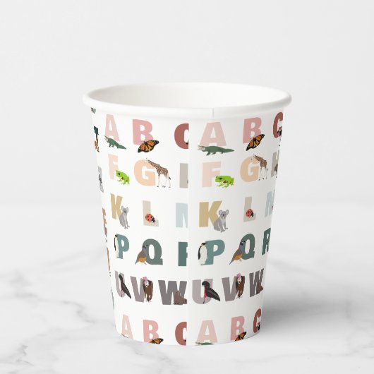 Niedliche ABC-Tiere Pappbecher (Rechts)