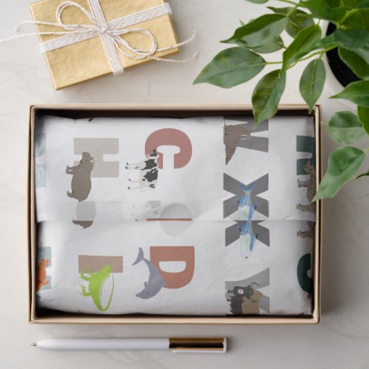 Niedliche ABC-Tiere Seidenpapier (Geschenk)