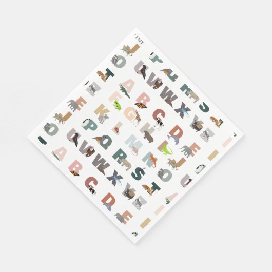 Niedliche ABC-Tiere Serviette (Ecke)