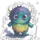 Niedliche, aber Beängstigende Cartoon Monster Desi Aufkleber (Vorderseite)