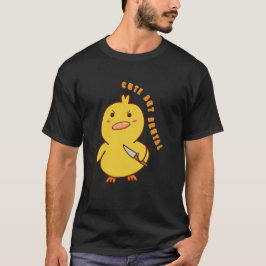 Niedliche, aber brutal Niedliche Ente mit Knife T-Shirt