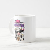 Niedliche, aber chaotische Kuh mit Eiskaffee Kaffeetasse (Vorderseite Links)