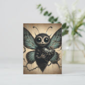 Niedliche, aber cremefarbene Vampirschmetterling m Postkarte (Stehend Vorderseite)