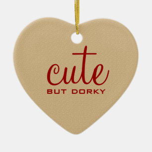 Niedliche aber Dorky Herz-Ornament Keramikornament