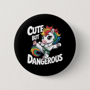 Niedliche aber gefährliche Einhorn Kampfsportarten Button