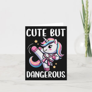 Niedliche, aber gefährliche Unicorn Karate Girl Ta Karte