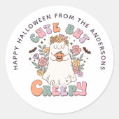 Niedliche, aber graue Halloween Groovy Leckerei Be Runder Aufkleber (Vorderseite)
