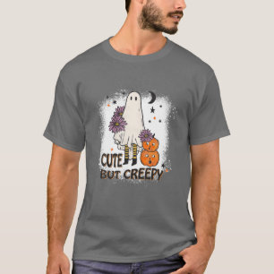 Niedliche aber graue Halloween Kawaii Pumpkin Ghos T-Shirt