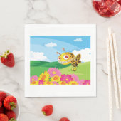 Niedliche, aber graue Monsterbiene in einer Blume Serviette (Beispiel)