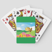 Niedliche, aber graue Monsterbiene in einer Blume Spielkarten (Rückseite)