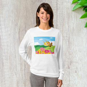 Niedliche, aber graue Monsterbiene in einer Blume T-Shirt