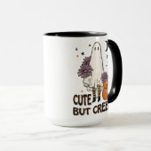 Niedliche, aber gruselige Retro-Geist Halloween-Ta Tasse (VorderseiteRechts)