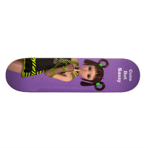 Niedliche, aber sassy Anime Kawaii Girl mit 3D Att Skateboard