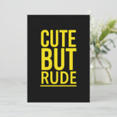 Niedliche, aber unhöfliche Zitate gelb Dankeskarte (Stehend Vorderseite)