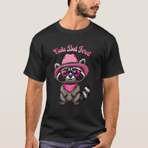 Niedliche, aber wilde, farbenfrohe Racoon mit Sonn T-Shirt