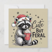 Niedliche aber Wilde Weihnachten Raccoon Süße Tier (Vorderseite)