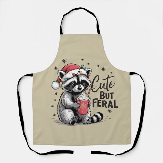 Niedliche aber Wilde Weihnachten Raccoon Süße Tier Schürze (Vorderseite)