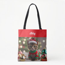 Niedliche Abessinienkatze Weihnachten Personalisie