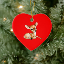 Niedliche Abkühlung, Hirschgeschenk, Keramik Ornament