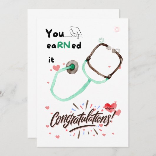 Niedliche Abschluss-Kartengeschenke, schöner RN Einladung (Vorne/Hinten)