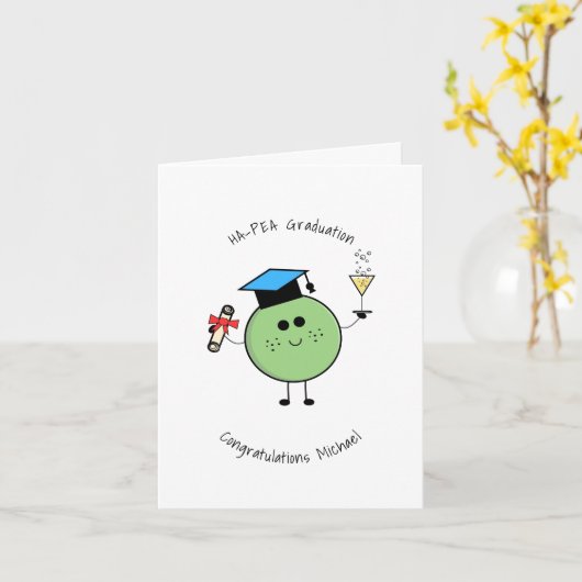 Niedliche Abschluss Pea Card Karte (Gelbe Blume)