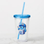 Niedliche Abstimmung Blau 2024 Präsidentschaftskan Acryltrinkbecher (Rückseite)