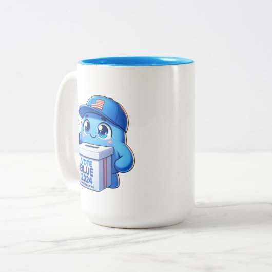 Niedliche Abstimmung Blau 2024 Präsidentschaftswah Zweifarbige Tasse (Vorderseite Links)