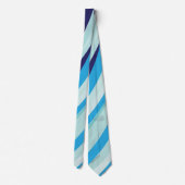 Niedliche Abstrakte blaue Streifen Muster Niedlich Krawatte (Rückseite)
