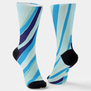 Niedliche Abstrakte blaue Streifen Muster Niedlich Socken